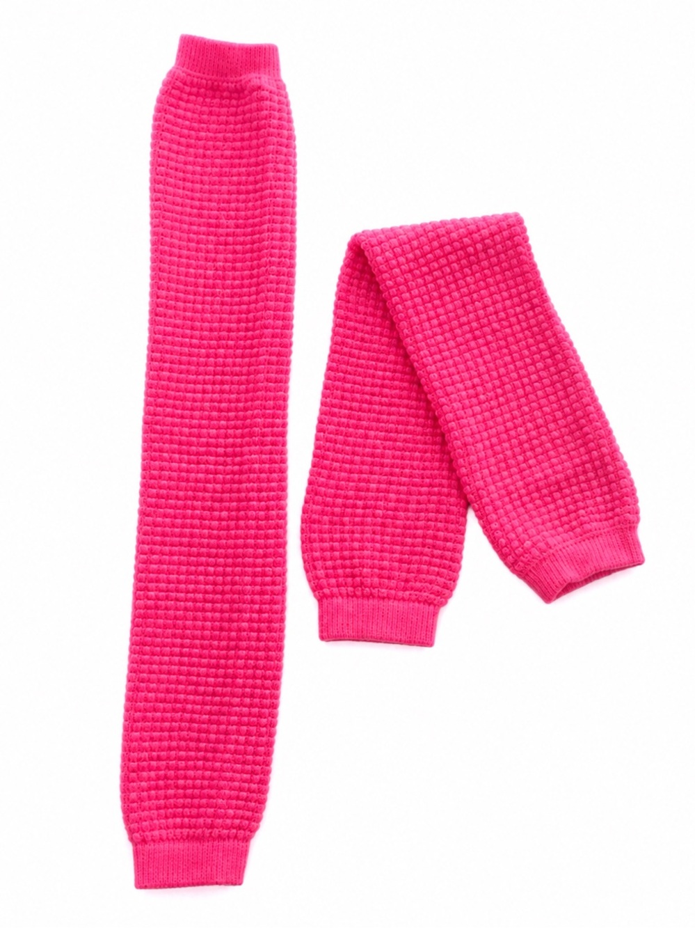 American Apparel Bright Hot Pink Knit Leg Warmers - Picture 2 of 2